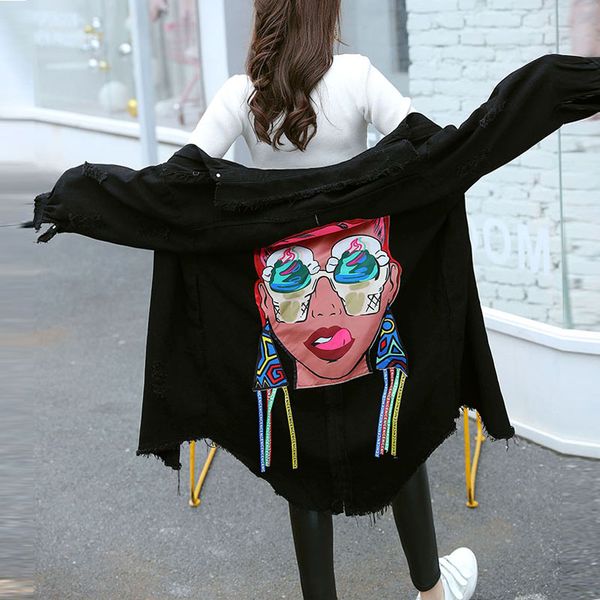 hamaliel high street women's denim trench coat 2019 spring character printed tassel loose black jacket fashion hole jeans coat
hamaliel high street women's denim trench coat 2019 spring character printed tassel loose black jacket fashion hole jeans coat