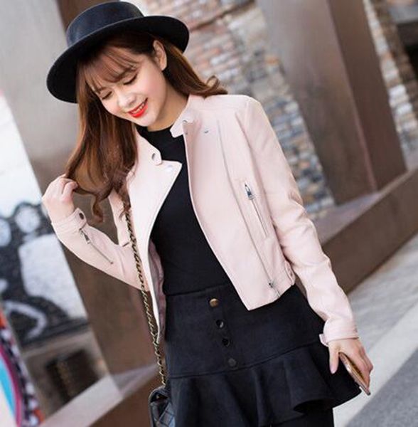 women spring and autumn new style authentic fashion personality slim european and american fashion han edition leather coat / s, Black
women spring and autumn new style authentic fashion personality slim european and american fashion han edition leather coat / s, Black