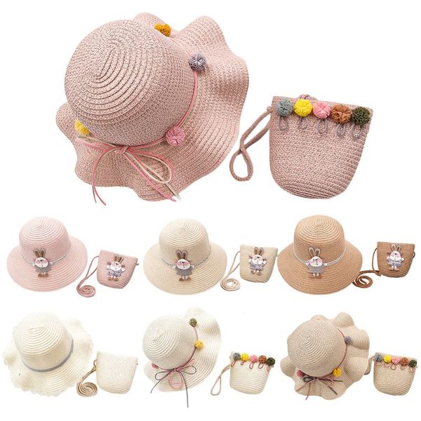 summer kids woven straw sun visor hat with handbag set cartoon pompom bow wide brim travel vacation beach cap, Yellow
summer kids woven straw sun visor hat with handbag set cartoon pompom bow wide brim travel vacation beach cap, Yellow