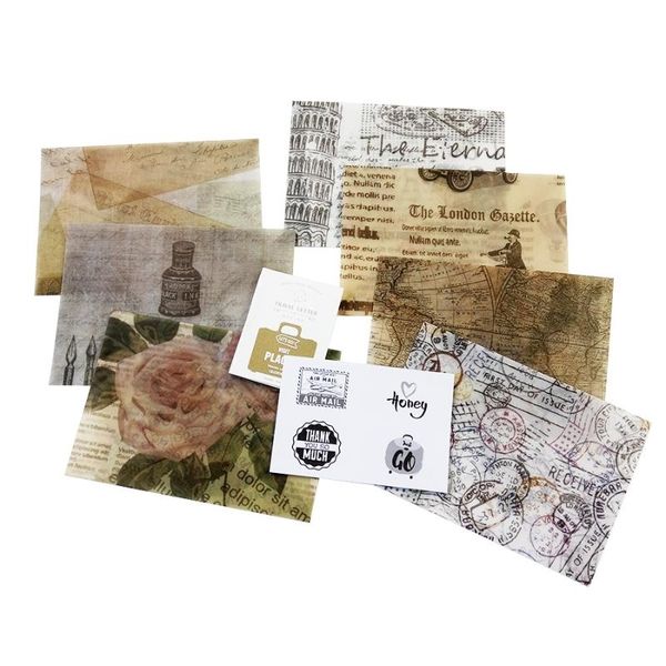 3 pcs vintage envelop with 4 pcs seal sticker aestheticism sulfuric acid paper envelope for postcard newyear gift seal sticker
3 pcs vintage envelop with 4 pcs seal sticker aestheticism sulfuric acid paper envelope for postcard newyear gift seal sticker