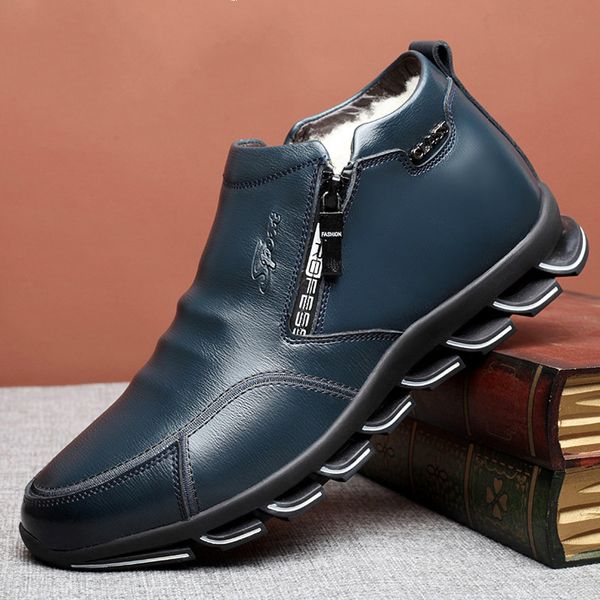 boots men's genuine leather winter wool fur leisure shoes warm fashion snow zapatos hombre rubber, Black
boots men's genuine leather winter wool fur leisure shoes warm fashion snow zapatos hombre rubber, Black