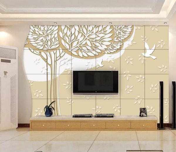 

пользовательские 3d фото обои фэнтези абстрактные большое дерево летающая птица рельеф спальня гостиная телевизор диван фон стены фон обои