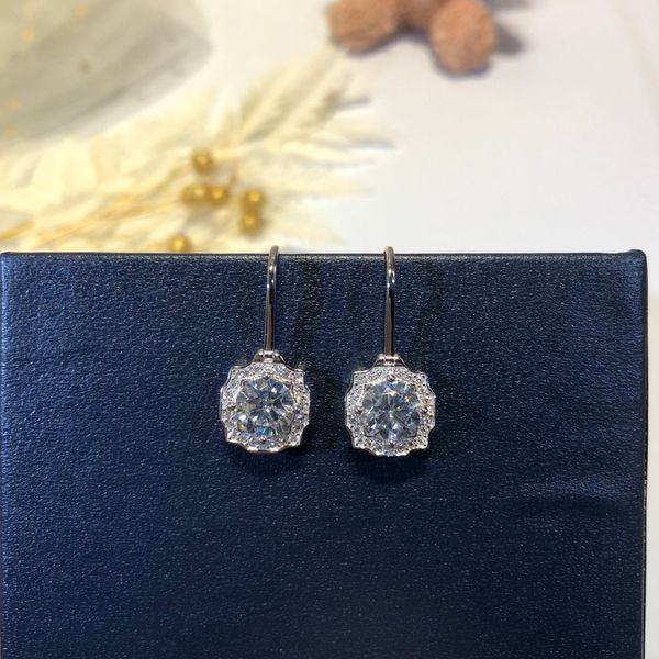earrings jewelry s925 sterling silver diamond flower earrings women evening party jewelry gift ing, Golden;silver 
earrings jewelry s925 sterling silver diamond flower earrings women evening party jewelry gift ing, Golden;silver