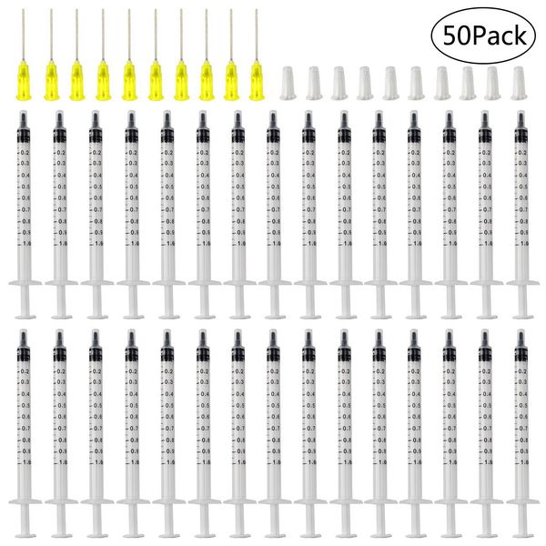 50 pack 1ml syringes luer slip tip with 1 inch blunt tip needles and caps for refilling, measuring, pet feeding
50 pack 1ml syringes luer slip tip with 1 inch blunt tip needles and caps for refilling, measuring, pet feeding