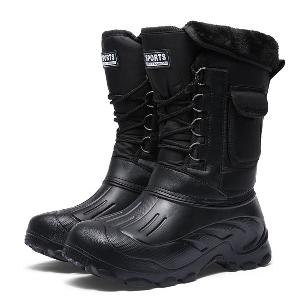 men boots winter light work fishing raining boots male waterproof camouflage footwear with warm fur plush man mid-calf snow boot, Black
men boots winter light work fishing raining boots male waterproof camouflage footwear with warm fur plush man mid-calf snow boot, Black