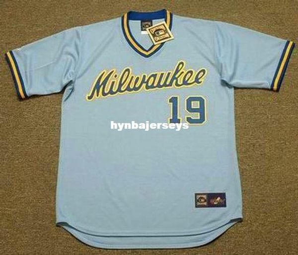

custom robin yount milwaukee stitched 1984 throwbacks away baseball jersey retro mens jerseys shirt, Blue;black