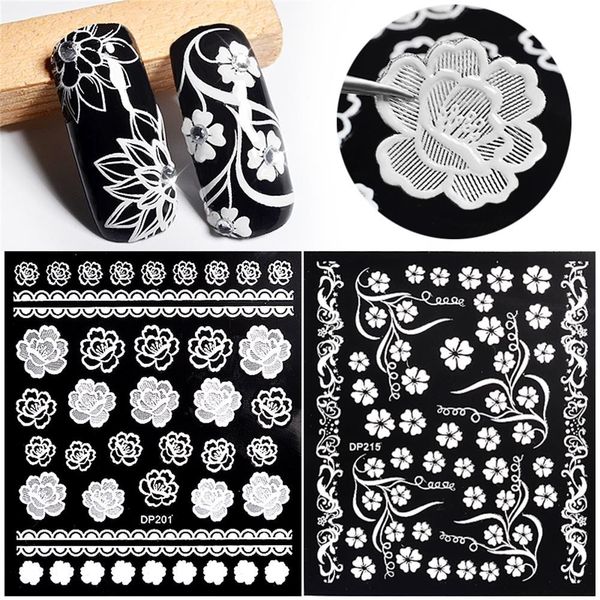 1 sheet fashion nail art sticker white flower lace designs leaf theme manicure decoration 3d diy nail art tips, Black
1 sheet fashion nail art sticker white flower lace designs leaf theme manicure decoration 3d diy nail art tips, Black