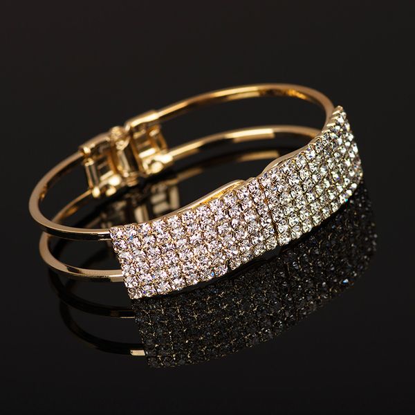 classic gold silver color crystal bracelets & bangles full rhinestone open cuff bracelet for women prom wedding jewelry gift, Black
classic gold silver color crystal bracelets & bangles full rhinestone open cuff bracelet for women prom wedding jewelry gift, Black