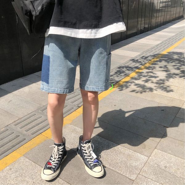 summer new short jeans men's fashion solid color straight casual denim shorts man streetwear trend wild hip hop loose five pants, Blue
summer new short jeans men's fashion solid color straight casual denim shorts man streetwear trend wild hip hop loose five pants, Blue