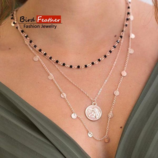 gold color choker necklace for women 3 layers bead sequin coin pendant chain necklaces & pendants velvet chokers fashion jewelry, Golden;silver
gold color choker necklace for women 3 layers bead sequin coin pendant chain necklaces & pendants velvet chokers fashion jewelry, Golden;silver