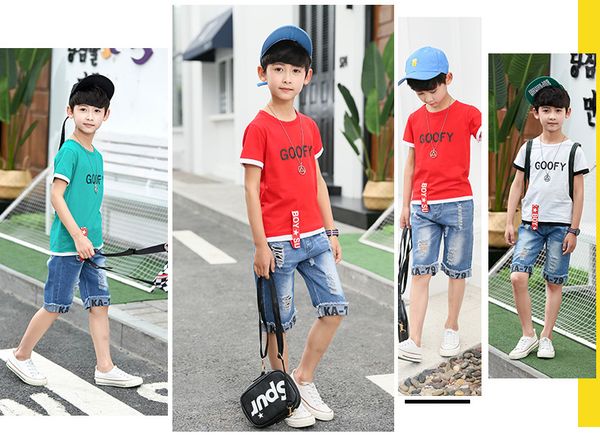 2019 summer children clothing boys set 3-12 years short sleeve ribbon shirt ripped jeans shorts teenage kids boy set, White
2019 summer children clothing boys set 3-12 years short sleeve ribbon shirt ripped jeans shorts teenage kids boy set, White
