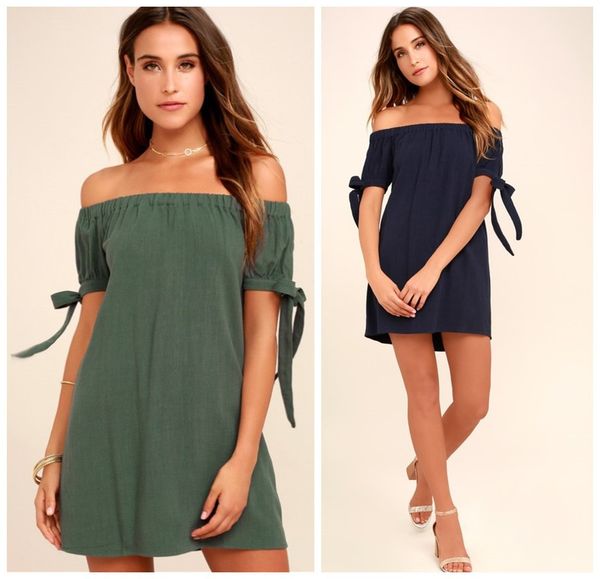 summer new bosom and shoulder bow tie short sleeves pure color dress womens dress, Black;gray
summer new bosom and shoulder bow tie short sleeves pure color dress womens dress, Black;gray