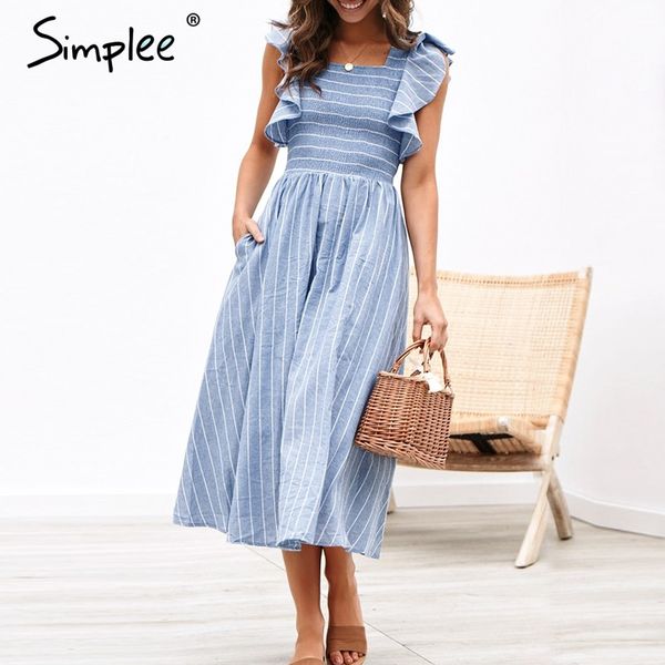 simplee vintage striped women long dress ruffle sleeve linen blue elegant dresses casual ruched fashion female vestidos 2019, Black;gray
simplee vintage striped women long dress ruffle sleeve linen blue elegant dresses casual ruched fashion female vestidos 2019, Black;gray