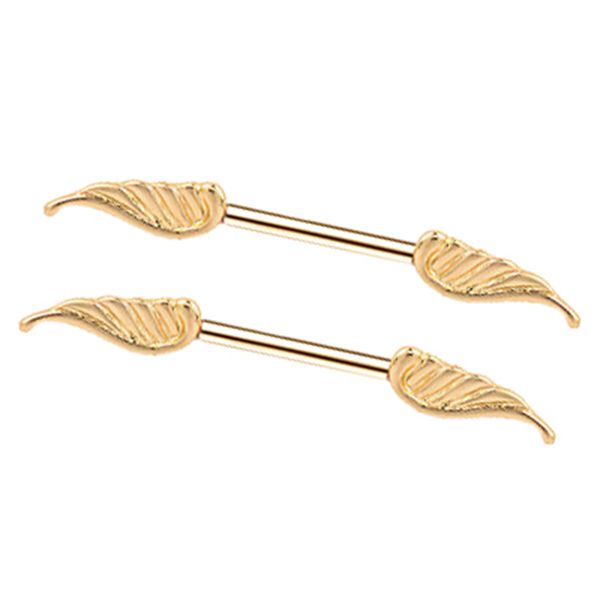 2psc feathers wing nipple rings shields body jewelry sold as a pair 14 gauge, Slivery;golden
2psc feathers wing nipple rings shields body jewelry sold as a pair 14 gauge, Slivery;golden