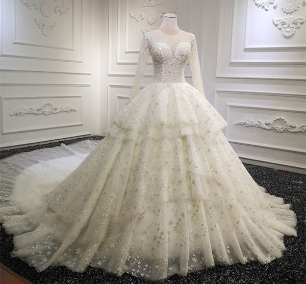 luxury scoop ball gown white princess wedding dresses major beading layered skirt long sleeve wedding dresses appliques bridal dresses
luxury scoop ball gown white princess wedding dresses major beading layered skirt long sleeve wedding dresses appliques bridal dresses