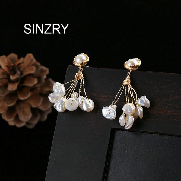 sinzry elegant irregular baroque natural pearl shinning dangle earrings trendy personality jewelry gift, Silver
sinzry elegant irregular baroque natural pearl shinning dangle earrings trendy personality jewelry gift, Silver