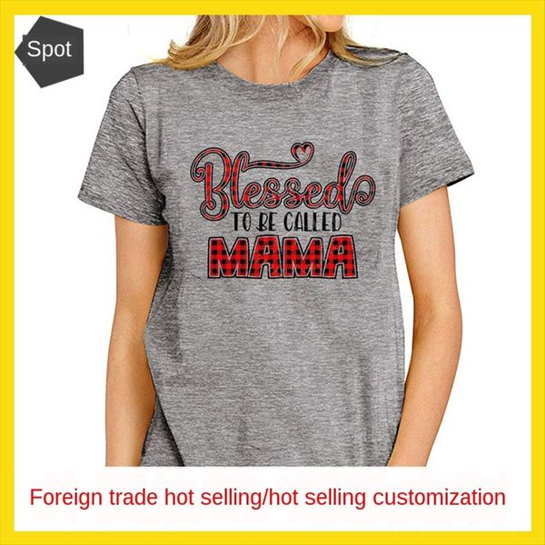 casual short-sleeved letter round collar t-shirt women's casual women's short-sleeved letter shirt round collar t-shirt, White
