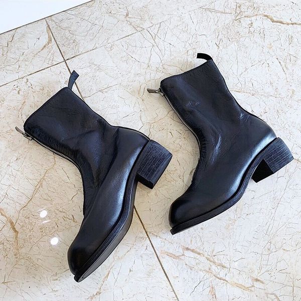 european station autumn and winter boots women's flat casual martin boots british wind front zipper boots female size 35-41, Black
european station autumn and winter boots women's flat casual martin boots british wind front zipper boots female size 35-41, Black