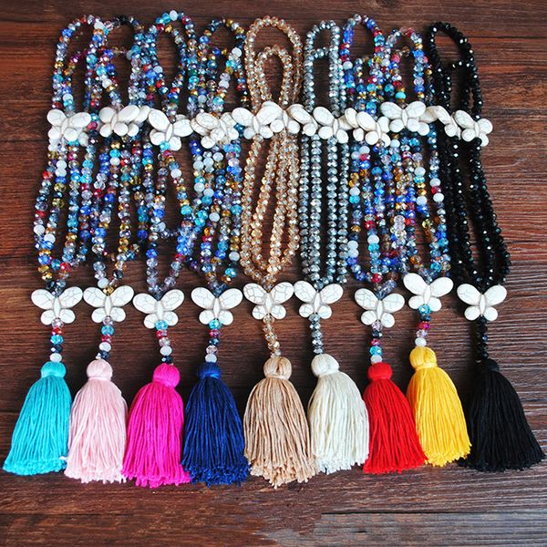 new shinning glass crystal tassel butterfly pendants necklace women long necklace fashion beads strand sweater jewelry, Silver
new shinning glass crystal tassel butterfly pendants necklace women long necklace fashion beads strand sweater jewelry, Silver