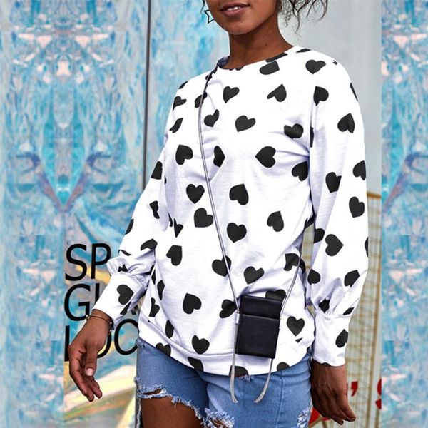 women loose style pullover blouse 2020 fashion elegant ladies o-neck love heart print long sleeve tee chemisier femme, White
women loose style pullover blouse 2020 fashion elegant ladies o-neck love heart print long sleeve tee chemisier femme, White