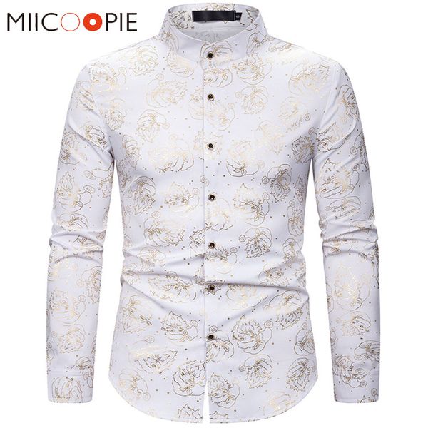 christmas shirt men santa claus printed slim fit long sleeve funny white shirt new gold bronzing nightclub party mens streetwear, White;black
christmas shirt men santa claus printed slim fit long sleeve funny white shirt new gold bronzing nightclub party mens streetwear, White;black