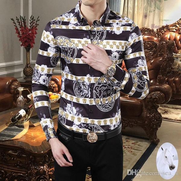 men's casual shirt logistics new men's luxury long-sleeved shirt european and american brand fashion trend shirt clothing-04, White;black
men's casual shirt logistics new men's luxury long-sleeved shirt european and american brand fashion trend shirt clothing-04, White;black
