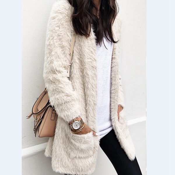 fashion women coats cardigan fur plush long sleeve pocket long jacket outerwear winter warm sweater thick fluffy coats, Black;brown
fashion women coats cardigan fur plush long sleeve pocket long jacket outerwear winter warm sweater thick fluffy coats, Black;brown