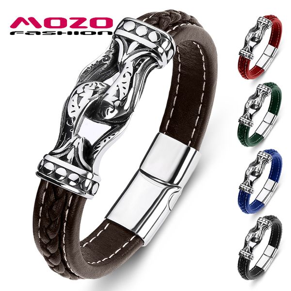 mozo fashion new sale men bracelet genuine leather stainless steel punk charm bracelet women jewelry gifts brown, White
mozo fashion new sale men bracelet genuine leather stainless steel punk charm bracelet women jewelry gifts brown, White