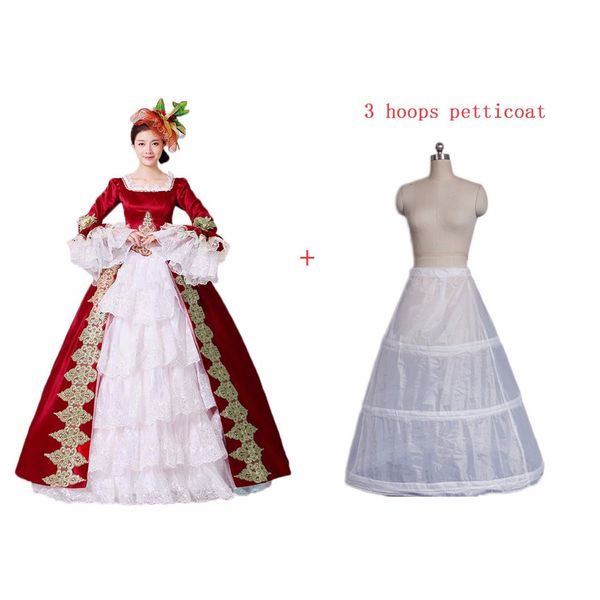 red rococo costumes reenactment gothic victorian dress prom gown theater women clothing, Black;red
red rococo costumes reenactment gothic victorian dress prom gown theater women clothing, Black;red