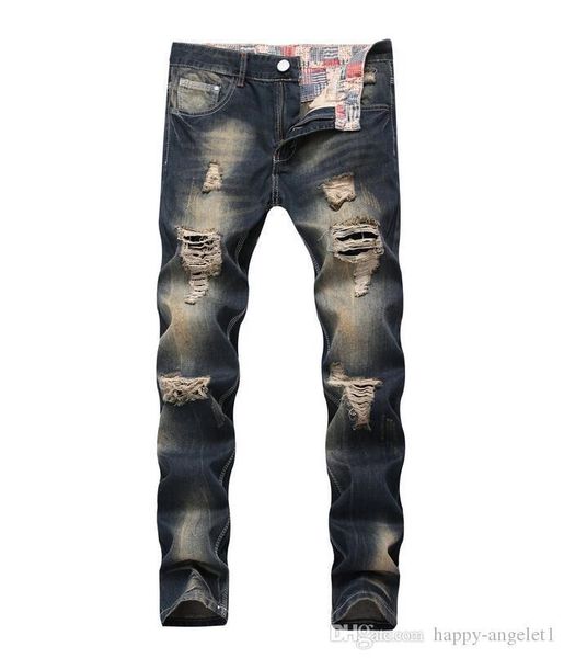 new jeans men ripped jeans fashion brand rap mens moto classic biker jeans hole denim straight slim fit casual pants, Blue
new jeans men ripped jeans fashion brand rap mens moto classic biker jeans hole denim straight slim fit casual pants, Blue