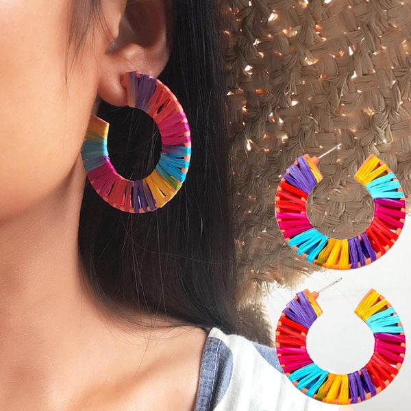 boho hollow c shape rainbow raffia rattan hoop earrings women statement earrings female jewelry, Golden;silver
boho hollow c shape rainbow raffia rattan hoop earrings women statement earrings female jewelry, Golden;silver