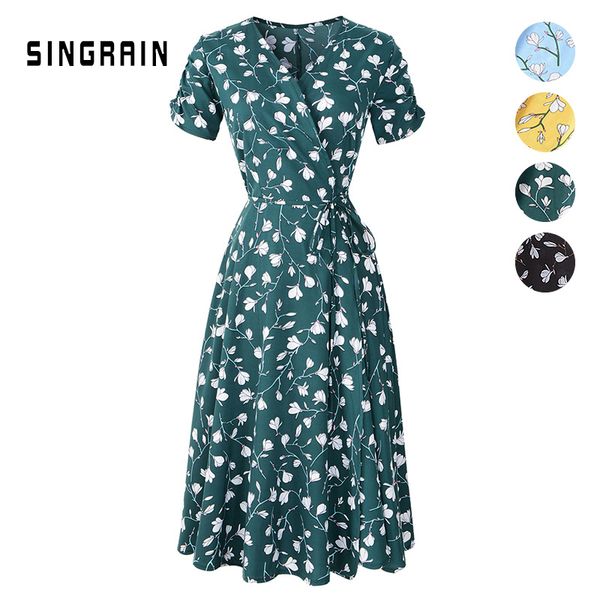 singrain new summer print floral dress women v neck short sleeves chiffon bohemian dresses beach midi female wrap long dress, Black;pink
singrain new summer print floral dress women v neck short sleeves chiffon bohemian dresses beach midi female wrap long dress, Black;pink