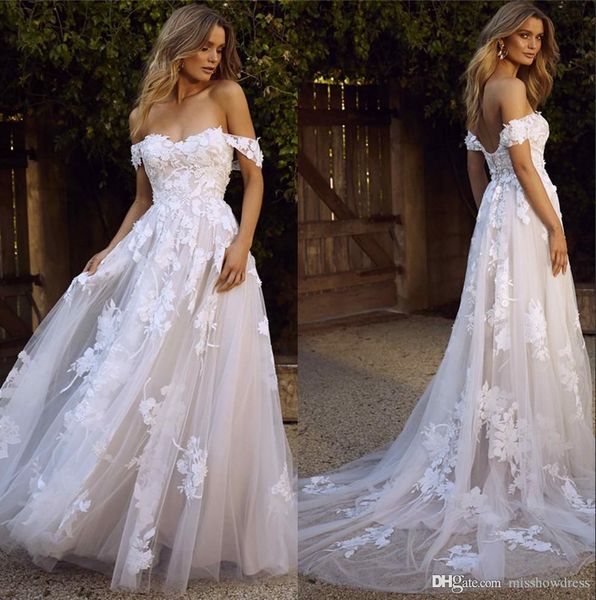 2020 off the shoulder lace wedding dresses tulle applique court train garden a line wedding bridal gowns robes de mariée bm1510, White
2020 off the shoulder lace wedding dresses tulle applique court train garden a line wedding bridal gowns robes de mariée bm1510, White