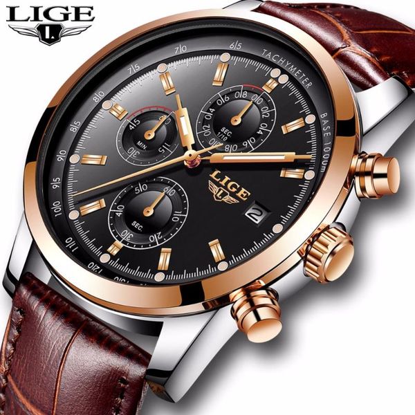 lige mens watches leather casual quartz watch men sport waterproof clock gold watch relogio masculino, Slivery;brown
lige mens watches leather casual quartz watch men sport waterproof clock gold watch relogio masculino, Slivery;brown