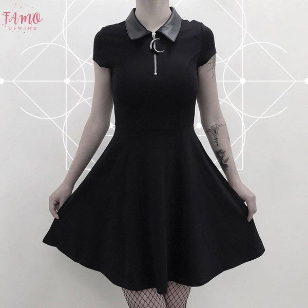 gothic mini dresses women black street punk zipper summer preppy style girl stylish goth pleated casual shirt dresses elbise, Black;gray 
gothic mini dresses women black street punk zipper summer preppy style girl stylish goth pleated casual shirt dresses elbise, Black;gray