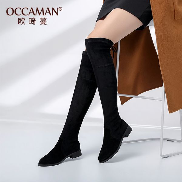 occaman winter genuine cow leather fashion women shoes square low heel round toe winter knee high boots 74040, Black
occaman winter genuine cow leather fashion women shoes square low heel round toe winter knee high boots 74040, Black