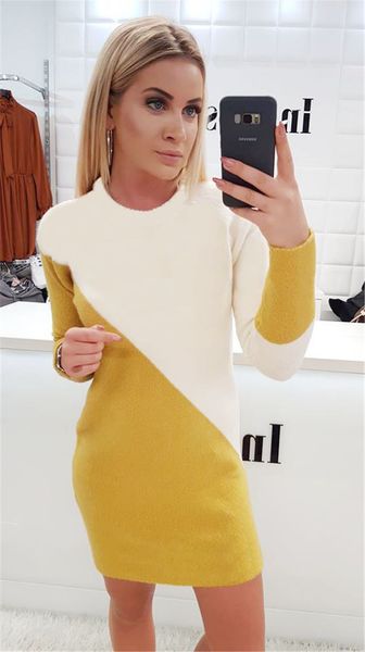 autumn winter womens knit dress panelled designer long sleeve womens crew neck dress ladies casual dress, Black;gray
autumn winter womens knit dress panelled designer long sleeve womens crew neck dress ladies casual dress, Black;gray