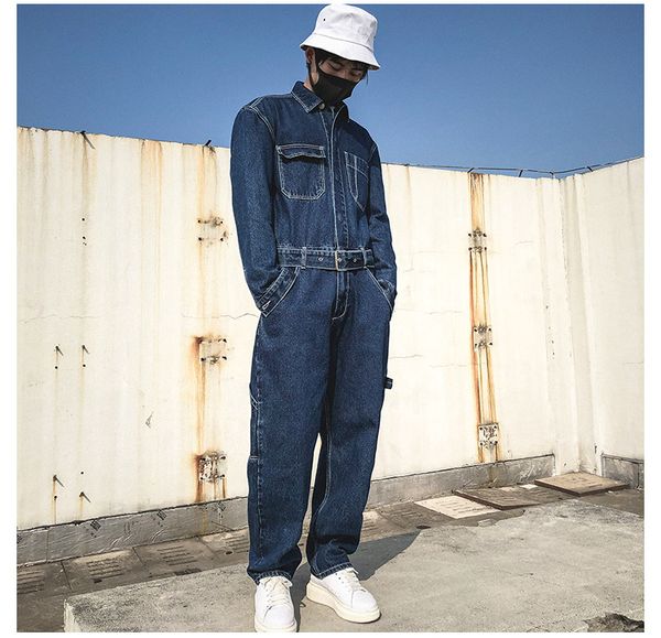 male one piece denim harem pant overalls jumpsuit men vintage fashion streetwear hip hop casual long sleeve jumpsuit jeans, Blue
male one piece denim harem pant overalls jumpsuit men vintage fashion streetwear hip hop casual long sleeve jumpsuit jeans, Blue