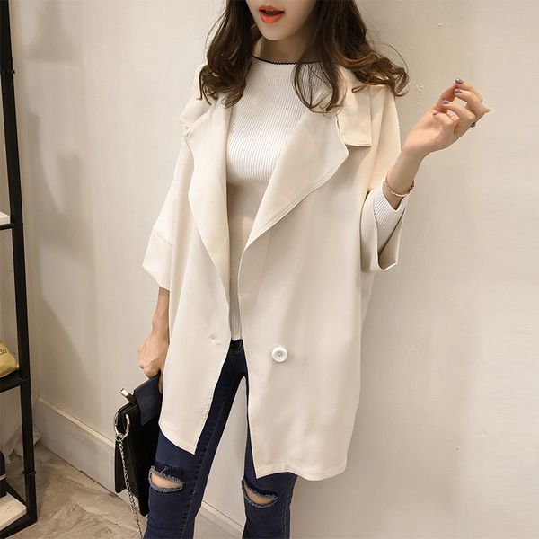 mid-length jacket women windbreaker cotton spring autumn new style loose-fit plain sleeve cardigan fold-down collar, Tan;black
mid-length jacket women windbreaker cotton spring autumn new style loose-fit plain sleeve cardigan fold-down collar, Tan;black