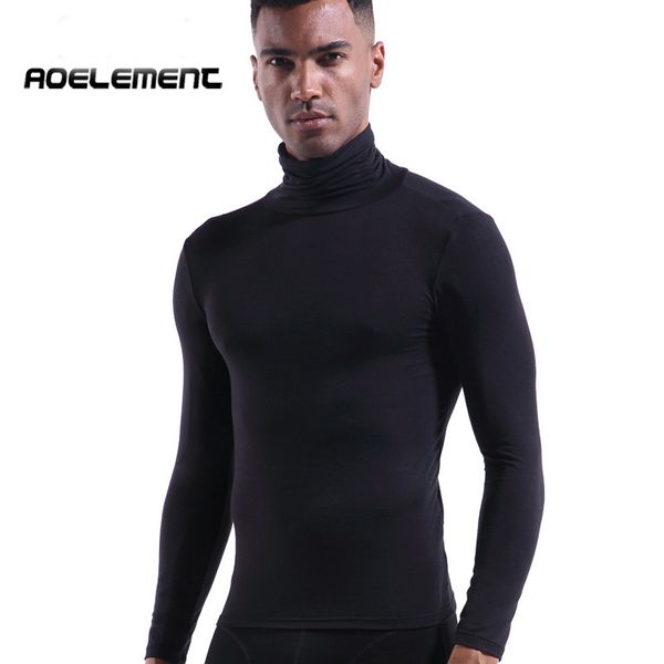 

elastic cotton mens thermal underwear winter turtleneck male clothes t shirt xxxl big size man long sleeve undershirt men, Black;white