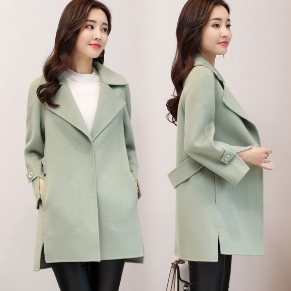 new 2019 solid loose long sleeve belt outerwear female coats women woolen coat autumn winter jacket cashmere wool coat re2507, Black
new 2019 solid loose long sleeve belt outerwear female coats women woolen coat autumn winter jacket cashmere wool coat re2507, Black