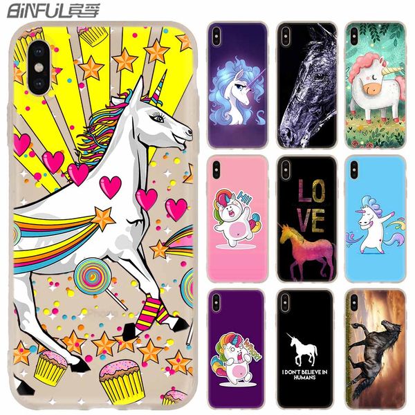 

horse animal unicorn cute phone cases luxury silicone soft cover for iphone xi r 2019 x xs max xr 6 6s 7 8 plus 5 4s se coque