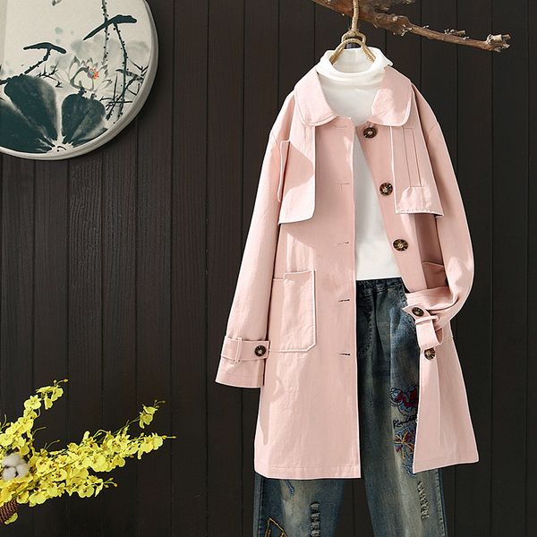 women's loose medium length trench windbreaker vintage women beige overcoat new elegant women yellow trench coat pink hh50fy, Tan;black
women's loose medium length trench windbreaker vintage women beige overcoat new elegant women yellow trench coat pink hh50fy, Tan;black