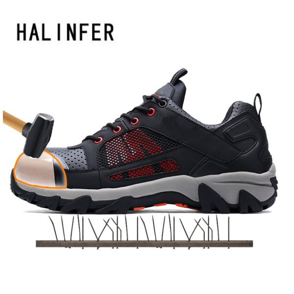 halinfer steel toe safety work shoes 2018 genuine leataher safety boots slip on breathable puncture proof shoes for men, Black
halinfer steel toe safety work shoes 2018 genuine leataher safety boots slip on breathable puncture proof shoes for men, Black