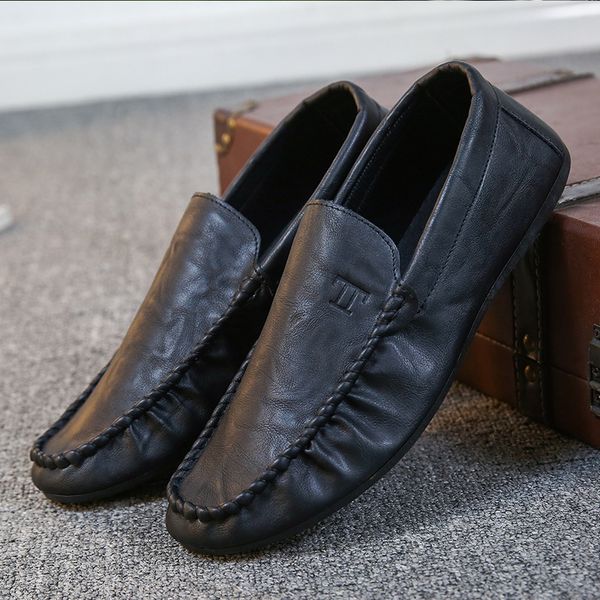 men casual shoes men shoes genuine pu leather comfortable footwear chaussures flats for slip on lazy zapatos hombre, Black
men casual shoes men shoes genuine pu leather comfortable footwear chaussures flats for slip on lazy zapatos hombre, Black