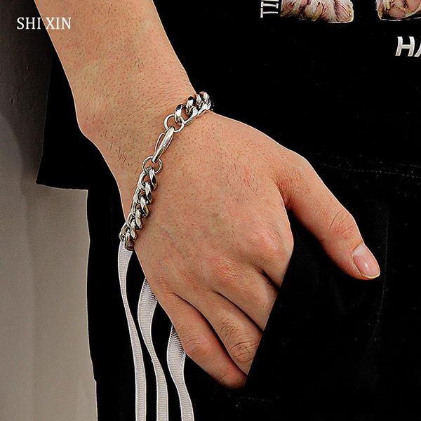 shixin punk simple chunky chain bracelets for women hip hop gold/silver color hand chains jewelry fashion bracelets bangles 2020, Black
shixin punk simple chunky chain bracelets for women hip hop gold/silver color hand chains jewelry fashion bracelets bangles 2020, Black
