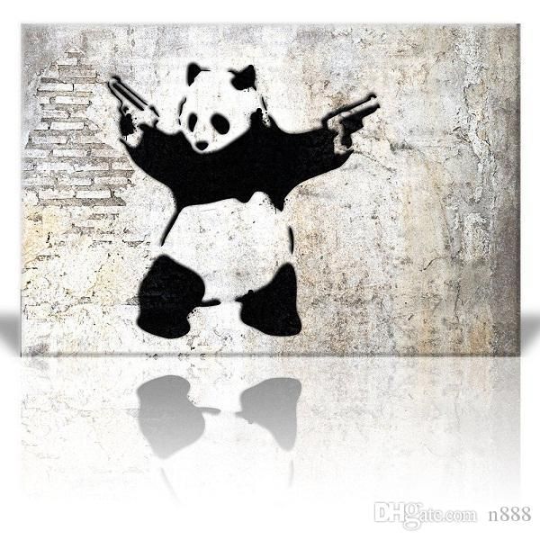 handpainted &hd print modern cartoon animal pop art oil painting panda bear with handguns wall art home decor on canvas a144
handpainted &hd print modern cartoon animal pop art oil painting panda bear with handguns wall art home decor on canvas a144