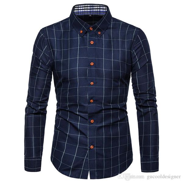 spring casual shirt for men plaid printed mens slim shirts fashion designer male long sleeve, White;black
spring casual shirt for men plaid printed mens slim shirts fashion designer male long sleeve, White;black