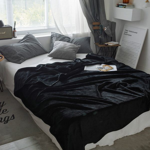 solid color thickened blanket coral velvet blanket black throws on sofa/bed/plane travel big size home textiles
solid color thickened blanket coral velvet blanket black throws on sofa/bed/plane travel big size home textiles
