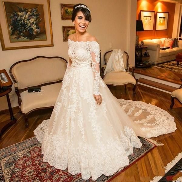 2020 a line long sleeve off shouler plus size wedding dresses bridal gowns lace applique beaded beach vestidos de noche abiti da sposa, White
2020 a line long sleeve off shouler plus size wedding dresses bridal gowns lace applique beaded beach vestidos de noche abiti da sposa, White